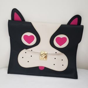 NWOT Cute Betsey Johnson dog clutch with pink ears